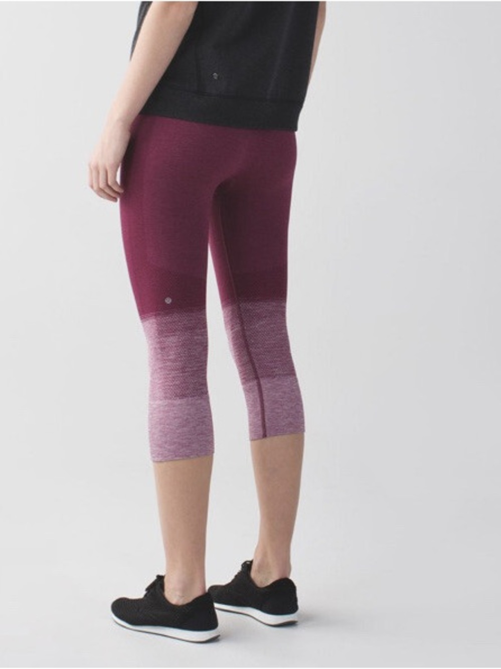 lululemon athletica Ombre Maroon to Light Pink Seamless Capri Leggings
